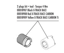 LOOK Spare part 2 x Plugs kit + tool Yellow X-TRACK EN RAGE PLUS Ti Inkl. tool (Torque 4Nm)