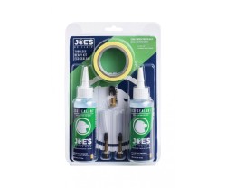 Tubelesskit Joe's Tubeless Ready Kit Eco Sealant 2 x 125 ml 32 mm aluminium 2-pack + 25 mm fälgtejp + ventilkärneverktyg